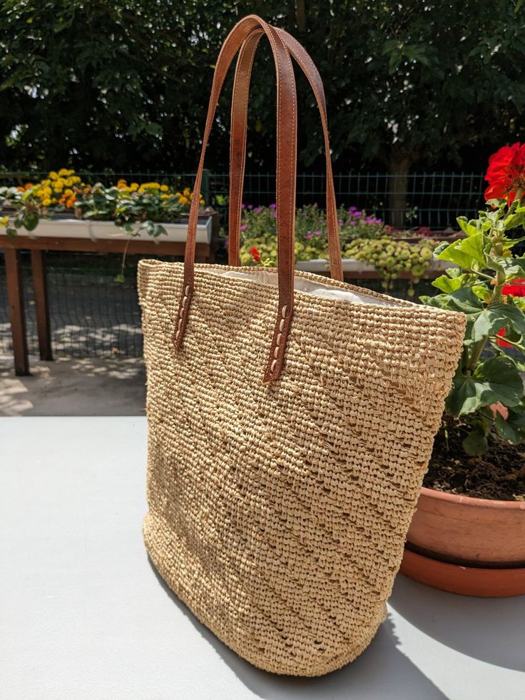 Sac crochet en raphia
